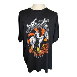 NEW Kid‎ Dangerous Austin Texas Horses Graphic Print T-Shirt XXL NWT